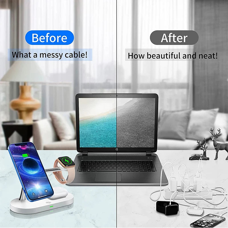 Magnetic 3-in-1 Wireless Charger Station